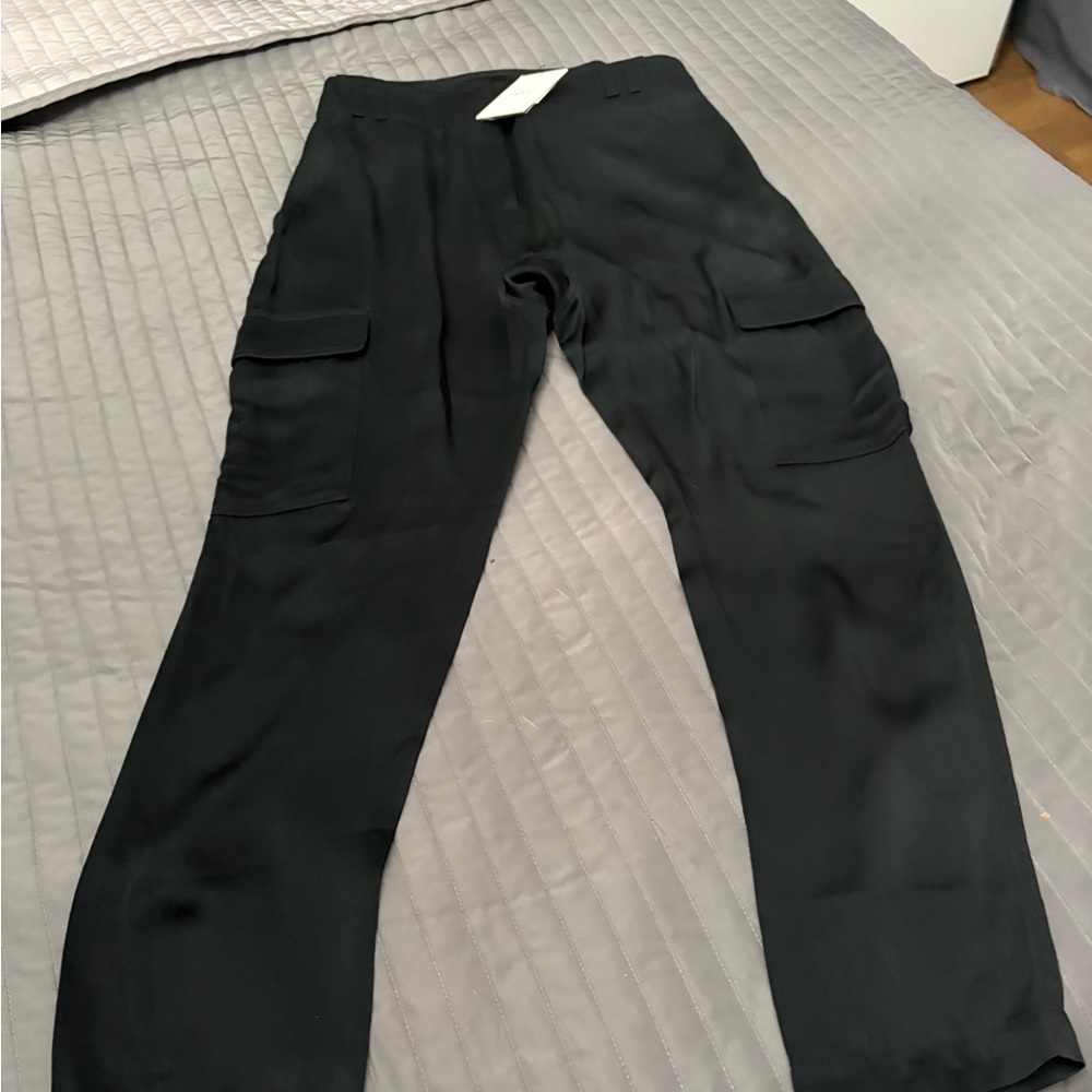 A.L.C. NEW WITH TAGS !BLACK! DROP CROTCH SILK CARGO PANTS